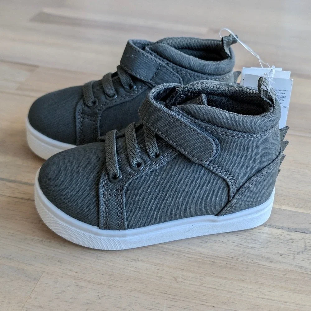 Baby‎ GAP Kids Dinosaur Sneakers High Top Hook Loop Size 5 Green NEW
